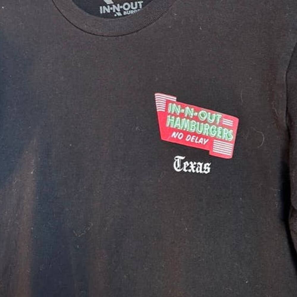 In-N-Out Burger Black Texas Graphic Logo Short Sleeve T-Shirt Small - Picture 4 of 5